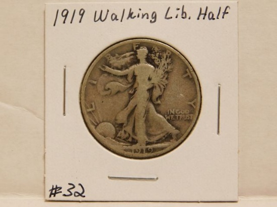 1919 WALKING LIBERTY HALF VG