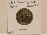 1917 TYPE-1 STANDING LIBERTY QUARTER