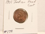 1901 INDIAN HEAD CENT BU