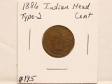 1886 TYPE-2 INDIAN HEAD CENT