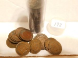 ROLL OF 50 MIXED DATE INDIAN HEAD CENTS G-XF