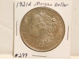 1921D MORGAN DOLLAR AU