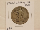 1920D WALKING LIBERTY HALF VG