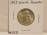 1943 WASHINGTON QUARTER BU