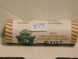 ROLL OF 40-2013P FORT MCHENRY NATIONAL PARK QUARTERS IN BANK ROLL BU