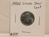 1943D LINCOLN CENT BU