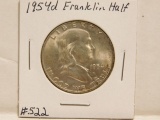 1954D FRANKLIN HALF BU FBL