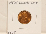 1950D LINCOLN CENT BU RED
