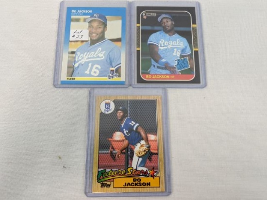 Lot of 3 1987 Bo Jackson Rookie Cards