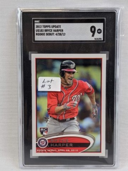 2012 Topps Update Bryce Harper Rookie Graded SGC9