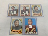 Lot of 5 Leroy Kelly Cleveland Browns Football Cards