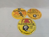 Lot of 3 6 inch Pittsburgh Steelers 70's  Super Bowl Pins