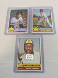 Lot of 3 1976 Topps Baseball Stars Carew McCovey Garvey