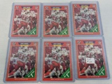 Lot of 6 1989 Pro Set Barry Sanders Rookie Cards #494