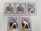 Lot of 5 1984 Ryne Sandberg Second Year Cards