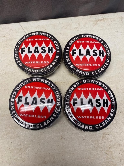 4- Flash Hand Cleaner Cans, NOS