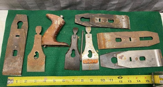 Lot of assorted plane blades and parts