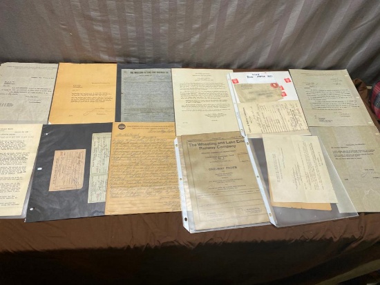 Large Lot of Wheeling and Lake Erie Railway Ephemera, letters and more. See all pics