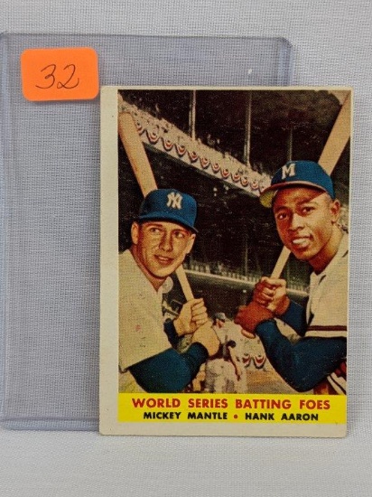 1958 Topps: Mantle & Aaron card #418