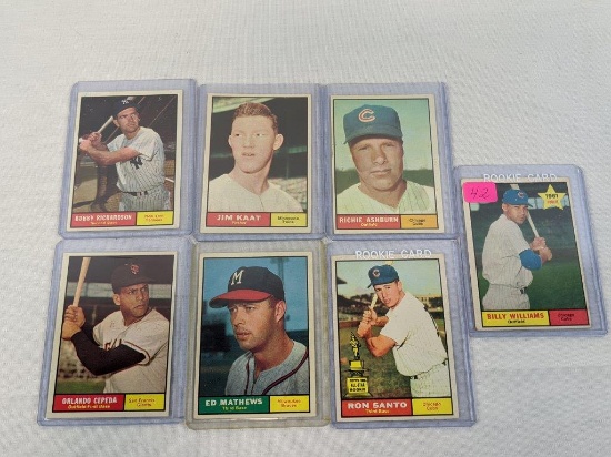 1961 Topps baseball lot of 7 all stars