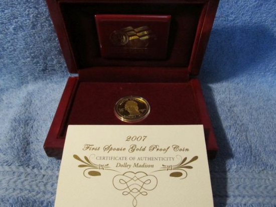 2007W 1/2-OZ. DOLLY MADISON GOLD PIECE IN BOX PF
