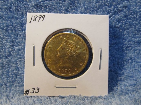 1899 $10. LIBERTY HEAD GOLD PIECE XF