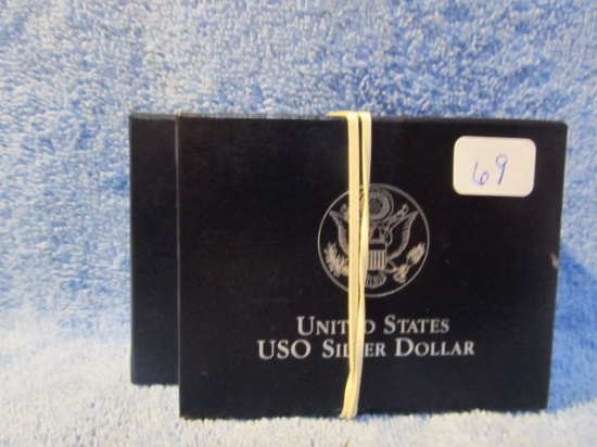 1991 USO UNC SILVER DOLLAR, 1992 WHITE HOUSE UNC SILVER DOLLAR