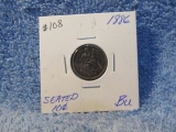 1886 SEATED DIME BU OBV. TONED