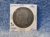 1901 VENEZUELA SILVER GRAM 25 90,000-MINTED