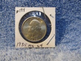 1935 WASHINGTON QUARTER BU