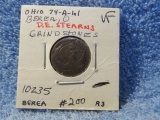 1863 CIVIL WAR STORE TOKEN D.E. STEARNS GRINDSTONES BEREA, OH.