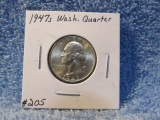 1947S WASHINGTON QUARTER BU