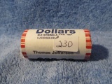 ROLL OF 25 THOMAS JEFFERSON DOLLARS IN BANK ROLL BU