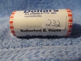 ROLL OF 25 RUTHERFORD B. HAYES DOLLARS IN BANK ROLL BU