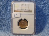 1909D $5. GOLD INDIAN NGC MS63+