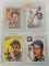 1954 Topps baseball lot of 4, card #s 165, 180, 215, 228