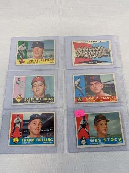 1960 Topps lot of 6 cards #s 481 through 484, 486, 487