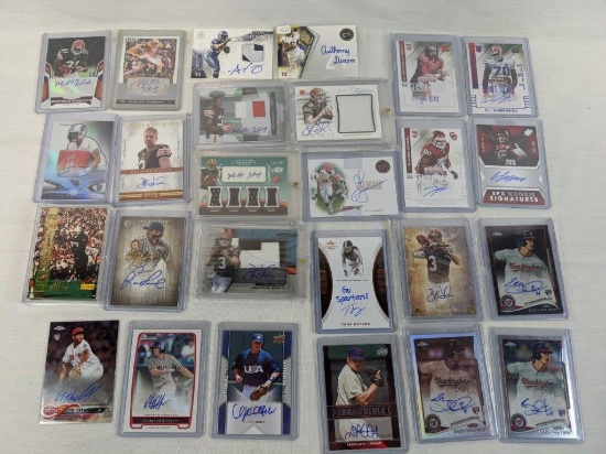 signed factory authenticated card lot of 45, all sports