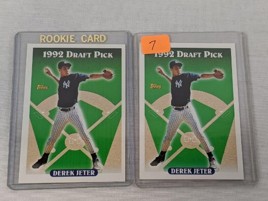 2 Derek Jeter rookie cards, Topps, draft pick