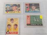 1960 Topps card lot of 4, card #s 390, 455, 488, 529