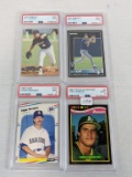 (4) PSA Graded Baseball Cards - Canseco, E. Martinez, Kent & Wagner
