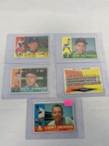1960 Topps lot of 5, cards 492, 494, 496, 497, 499