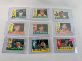1960 Topps baseball lot of 9: cards # 340-342, 344-349