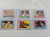 1960 Topps baseball lot of 6, cards # 379-382, 384, 386