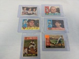 1960 Topps baseball lot of 6, card # 387, 389, 392, 394, 396, 399