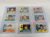1960 Topps baseball lot of 9, card # 500, 501, 503, 504, 506, 508, 511, 512, 515