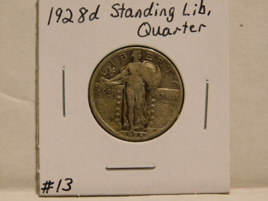 1928D STANDING LIBERTY QUARTER VF