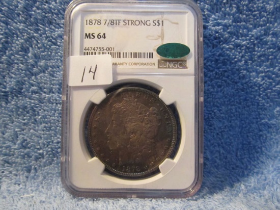 1878 7/8-T.F. MORGAN DOLLAR NGC MS64 CAC (NICE TONING)