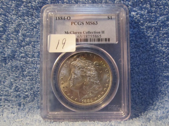 1884O MORGAN DOLLAR PCGS MS63 MCCLAREN COLL.II