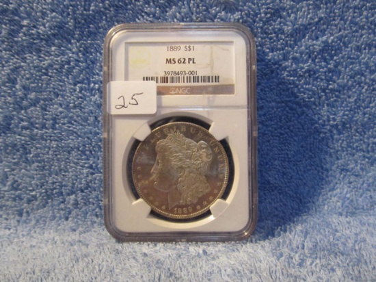 1889 MORGAN DOLLAR NGC MS62 PL